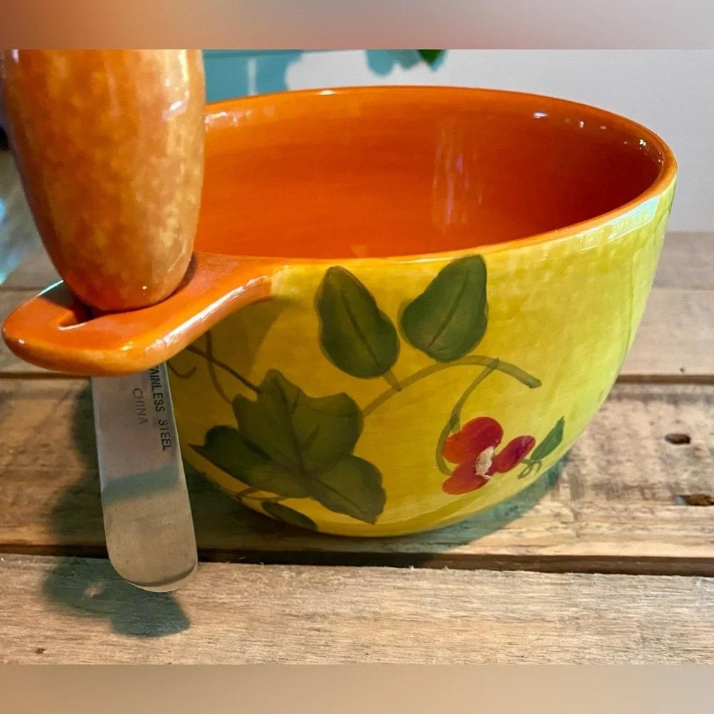 🔥Bella Casa by Ganz Dip Bowl w/Spreader🔥 NWT